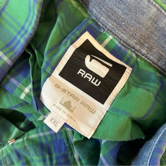 ❤️ G-Star Raw XXL Woman Slim Snap Button Flannel Shirt Long Sleeve Western Shirt - Picture 6 of 11